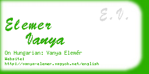 elemer vanya business card