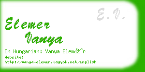 elemer vanya business card